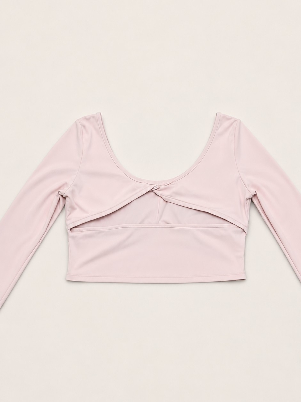 NovaSport 3X Long Sleeve Twist Back Active Crop Top Blush Pink Athleisure Yoga - Picture 5 of 7